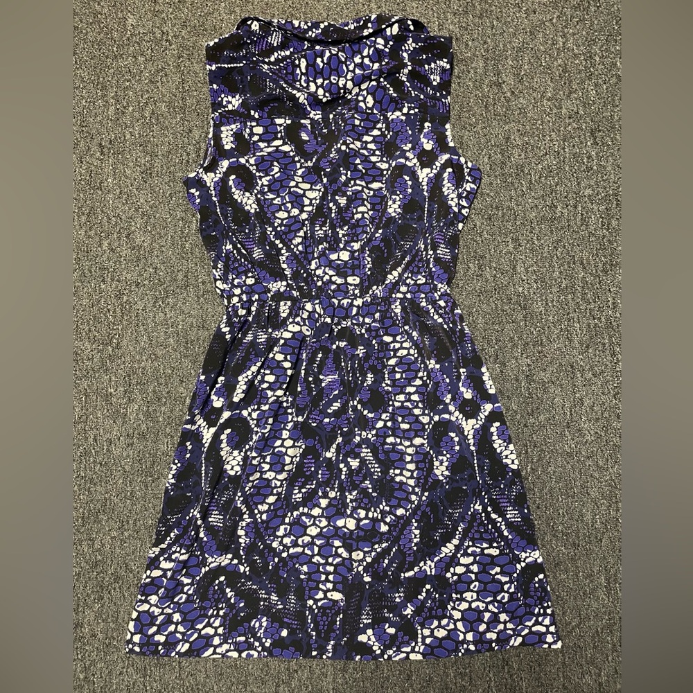 Alfani Purple & Black Sleeveless Button Down Collared Dress Size 12 - Picture 7 of 9
